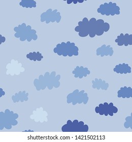 Clouds seamless pattern. Weather background design for fabric and decor. Texture for wallpaper, background, scrapbook. Vector illustration
