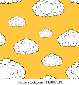 clouds seamless wallpaper, vector illustration