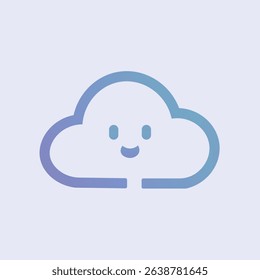 Clouds set in cute cartoon flat style vector illustration