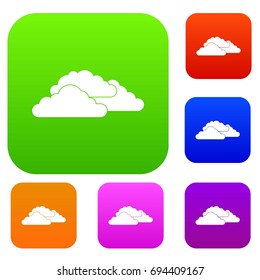 Clouds set icon in different colors isolated vector illustration. Premium collection