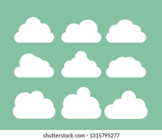 Clouds set isolated on blue background.Collection of clouds for web site,poster,placard and wallpaper. Creative modern concept. Clouds vector illustration - Vector