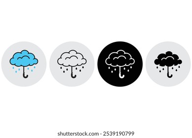 Clouds set isolated on a blue background. Simple cute cartoon design. Modern icon or logo collection. Realistic elements. Flat style vector 
