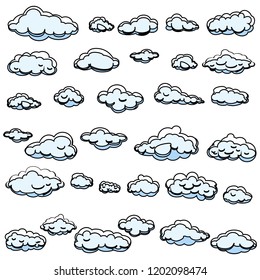 Clouds Set Isolated On White Background Stock Vector (Royalty Free ...