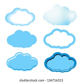 Clouds Set. Isolated On White Background