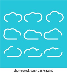 clouds set modern design creative outline vector illustration