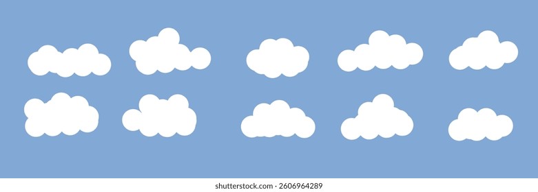 clouds set. simple design of with blue sky