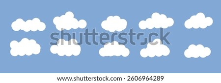 clouds set. simple design of with blue sky