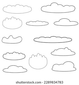 Clouds set sky vector hand made weather 