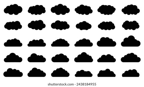 Clouds Set Vector Collection, Set of cartoon cloud in a flat design.