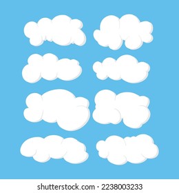 clouds set white color on blue background Vector