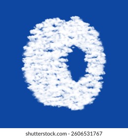 Clouds in the shape of a 3D printing filament symbol on a blue sky background. A symbol consisting of clouds in the center. Vector illustration on blue background