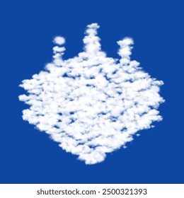 Clouds in the shape of a absorbent symbol on a blue sky background. A symbol consisting of clouds in the center. Vector illustration on blue background