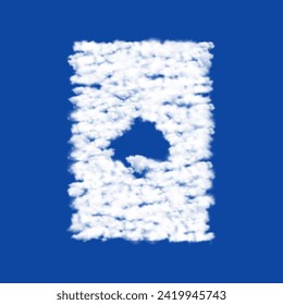Clouds in the shape of a ace of spades card on a blue sky background. A symbol consisting of clouds in the center. Vector illustration on blue background