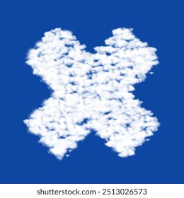 Clouds in the shape of a adhesive plaster symbol on a blue sky background. A symbol consisting of clouds in the center. Vector illustration on blue background