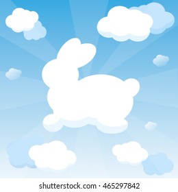 Clouds in the shape of an animal vector illustration
