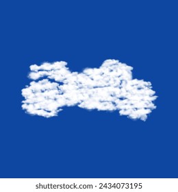 Clouds in the shape of a bike symbol on a blue sky background. A symbol consisting of clouds in the center. Vector illustration on blue background