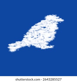 Nuages en forme de symbole de moineau oiseau sur fond bleu ciel. Symbole constitué de nuages au centre. Illustration vectorielle sur fond bleu