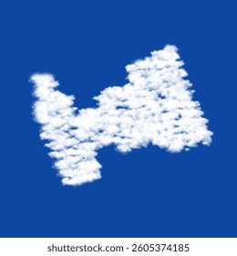 Clouds in the shape of a camera symbol on a blue sky background. A symbol consisting of clouds in the center. Vector illustration on blue background