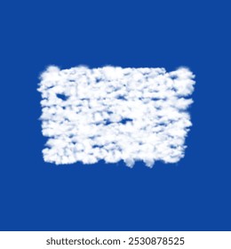 Clouds in the shape of a chest symbol on a blue sky background. A symbol consisting of clouds in the center. Vector illustration on blue background