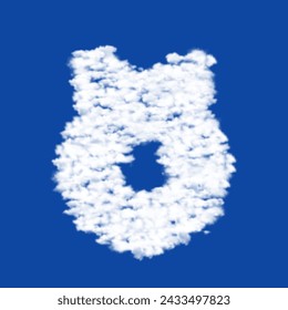 Clouds in the shape of a christmas wreath symbol on a blue sky background. A symbol consisting of clouds in the center. Vector illustration on blue background