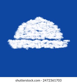 Clouds in the shape of a cloche symbol on a blue sky background. A symbol consisting of clouds in the center. Vector illustration on blue background