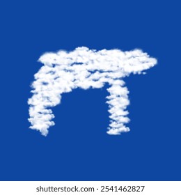 Clouds in the shape of a drill symbol on a blue sky background. A symbol consisting of clouds in the center. Vector illustration on blue background