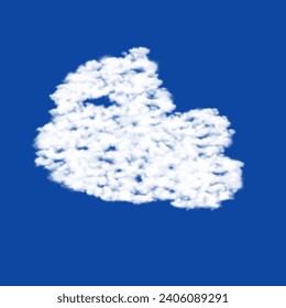 Clouds in the shape of a electric plane symbol on a blue sky background. A symbol consisting of clouds in the center. Vector illustration on blue background