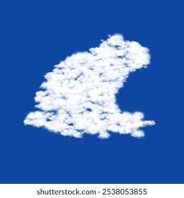 Clouds in the shape of a frog symbol on a blue sky background. A symbol consisting of clouds in the center. Vector illustration on blue background