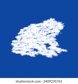 Clouds in the shape of a funny frog on a blue sky background. A symbol consisting of clouds in the center. Vector illustration on blue background