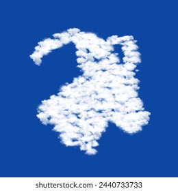 Nubes en forma de símbolo de cabeza de cabra sobre un fondo de cielo azul. Un símbolo que consiste en nubes en el centro. Ilustración vectorial sobre fondo azul