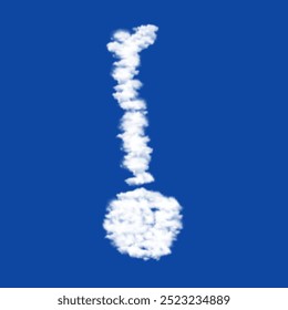 Clouds in the shape of a gyroscooter on a blue sky background. A symbol consisting of clouds in the center. Vector illustration on blue background