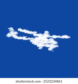 Clouds in the shape of a helicopter symbol on a blue sky background. A symbol consisting of clouds in the center. Vector illustration on blue background