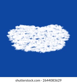 Clouds in the shape of a hotdog symbol on a blue sky background. A symbol consisting of clouds in the center. Vector illustration on blue background
