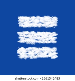 Clouds in the shape of a identity symbol on a blue sky background. A symbol consisting of clouds in the center. Vector illustration on blue background