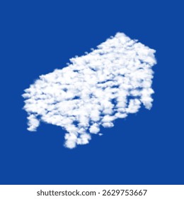 Clouds in the shape of a integrated circuit symbol on a blue sky background. A symbol consisting of clouds in the center. Vector illustration on blue background