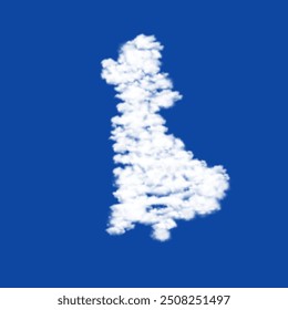 Clouds in the shape of a lady symbol on a blue sky background. A symbol consisting of clouds in the center. Vector illustration on blue background