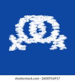 Clouds in the shape of a lesbian symbol on a blue sky background. A symbol consisting of clouds in the center. Vector illustration on blue background