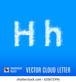 Clouds in Shape of the Letter H on Blue Background