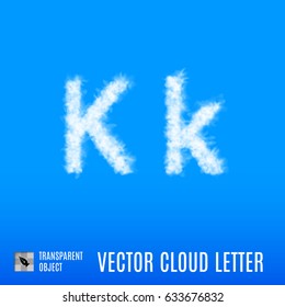 Clouds in Shape of the Letter K on Blue Background