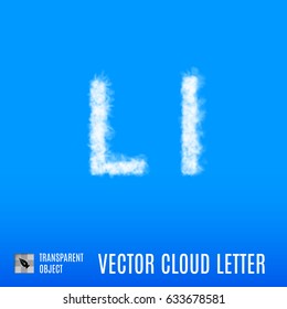 Clouds in Shape of the Letter L on Blue Background