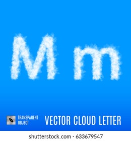 Clouds in Shape of the Letter M on Blue Background