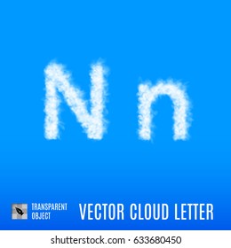 Clouds in Shape of the Letter N on Blue Background