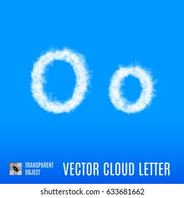 Clouds in Shape of the Letter O on Blue Background