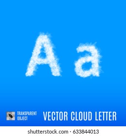 Clouds in Shape of the Letter A on Blue Background
