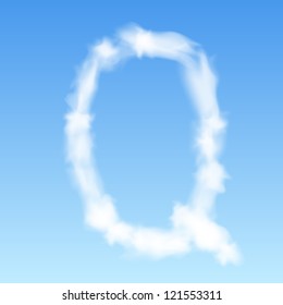 Clouds in shape of the letter Q. Vector illustration.