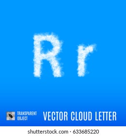 Clouds in Shape of the Letter R on Blue Background