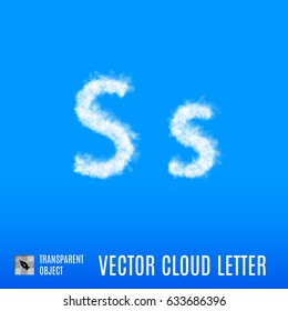 Clouds in Shape of the Letter S on Blue Background.