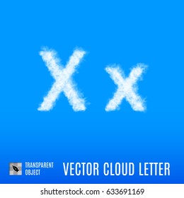 Clouds in Shape of the Letter X on Blue Background