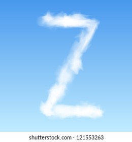 Clouds in shape of the letter Z. Vector illustration.