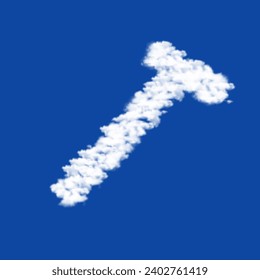 Clouds in the shape of a mens razor symbol on a blue sky background. A symbol consisting of clouds in the center. Vector illustration on blue background